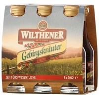 Wilthener Gebirgskräuter, Kräuterlikör 30 % vol., Six-Pack mit 6 x 0,02 L Mini-Flaschen, deutscher Halbbitterlikör, 6 Pack (36 x 0.02 l)