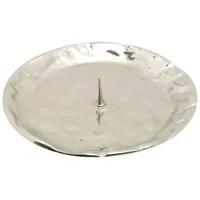 Nklaus Kerzenteller Ø 9cm Messing Vernickelt Silber