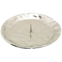 Nklaus Kerzenteller Ø 9cm Messing Vernickelt Silber
