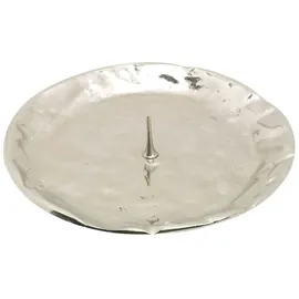 Nklaus Kerzenteller Ø 9cm Messing Vernickelt Silber