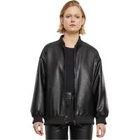 URBAN CLASSICS Synthetic Leather Bomberjacke Black L