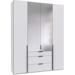 Drehtürenschrank WIMEX, weiß, griffe schwarz, B:180cm H:236cm T:58cm, Holzwerkstoff, Schränke