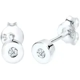 Elli DIAMONDS Ohrringe Damen Basic Klassiker mit Diamant (0.06 ct.) in 925 Sterling Silber