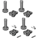 Gedotec Möbelfüße Küchen-Unterschrank Sockelfüße höhen-verstellbar Kunststoff schwarz | Stellfuß mit Höhe 150 mm | KOMPLETT Set | Verstellfüße 500 kg Tragkraft | 4er Set - Schrank-Füße für Möbel