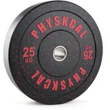 PhysKcal 1 x 25 kg Einzel Hi-temp Olympic Bumper Plates | 50mm-Hantelscheiben | Hantelscheiben mit gutem Rückprall für Gewichtheber-Drops | Langlebiges Hantelset 5–25 kg