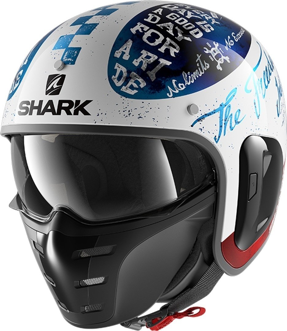 Shark S-Drak 2 Tripp In Jet Helm, zwart-wit, XS Voorman