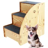 BAODBF Haustiertreppe Hundetreppe,Hundetreppe Bett 3 Stufen,Katzentreppe 40cm Hoch,Hunderampe Bett für Kleine Hunde oder Katze