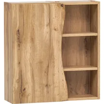 WELLTIME Hängeschrank "Stubach", braun (wotaneiche), B:60cm H:64cm T:20cm, MDF, Schränke, Bad-Hängeschrank, Tür mit Baumkante