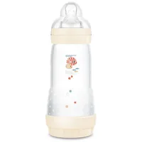 MAM Baby MAM Easy Start Anti-Colic (320 ml), besonders gut akzeptierte Milchflasche, Baby Trinkflasche mit Bodenventil gegen Koliken & Sauger Größe 2, 4+ Monate, Fisch/beige/zartrosa