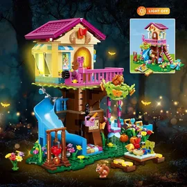 luxuskollektion Baumhaus-Bauspielzeug LED-Licht 618 Stück 3-stöckiges