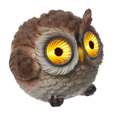 MARELIDA 2x LED Solar Eule Gartenfigur D: 9cm in braun | Gr.: onesize