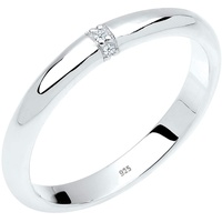 Elli DIAMONDS Ring Damen Klassisch mit Diamant 0.045 ct. Klassik Verlobung 925 Silber