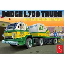 Round2 591368 - 1/25 1966 Dodge L700 Truck w/Flatbed Racing Traile
