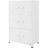 ML-Design Aktenschrank Weiß, Stahl, Freistehender