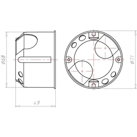 Kaiser Hohlwand Gerätedose O-range ECON 63 luftdicht, 49mm tief, 25