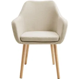 SalesFever Armlehnstuhl Strukturstoff beige