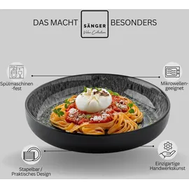 sänger geschirr Sänger Pastaschalen Set Sydney, Teller, Grau,