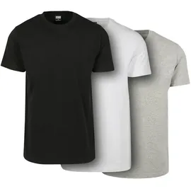 URBAN CLASSICS Basic T-Shirt 3 Einheiten Black / White / Gray 2XL