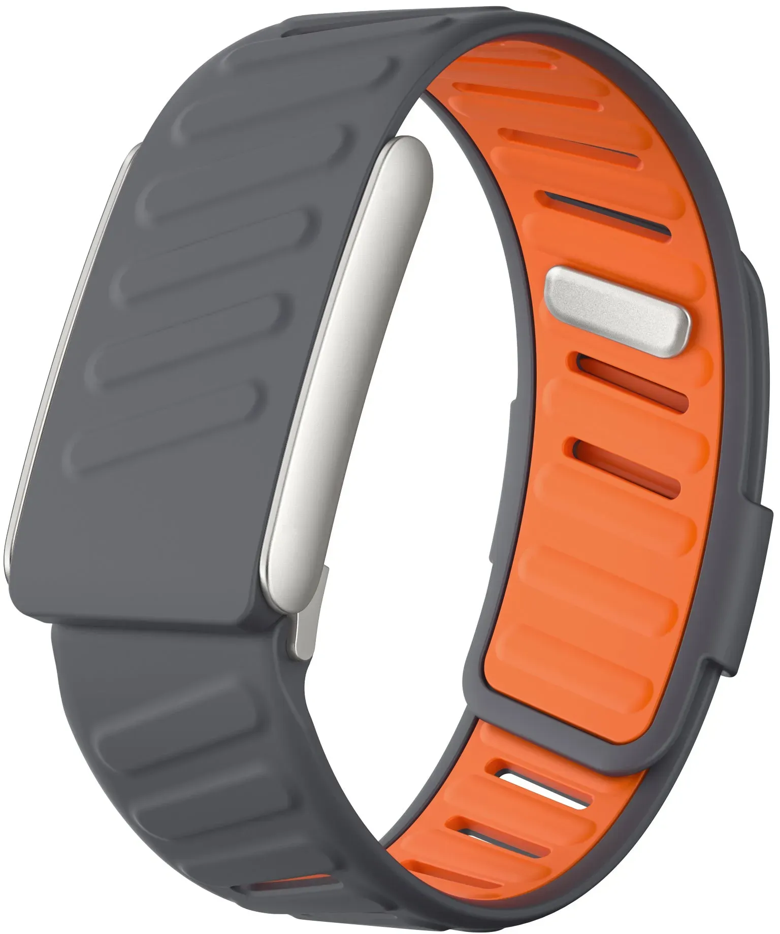 Strap-it Whoop 5.0 Armband Silikon 'Sport' für Whoop 5.0 - Dunkelgrau/Orange - Druckknopf Verschluss