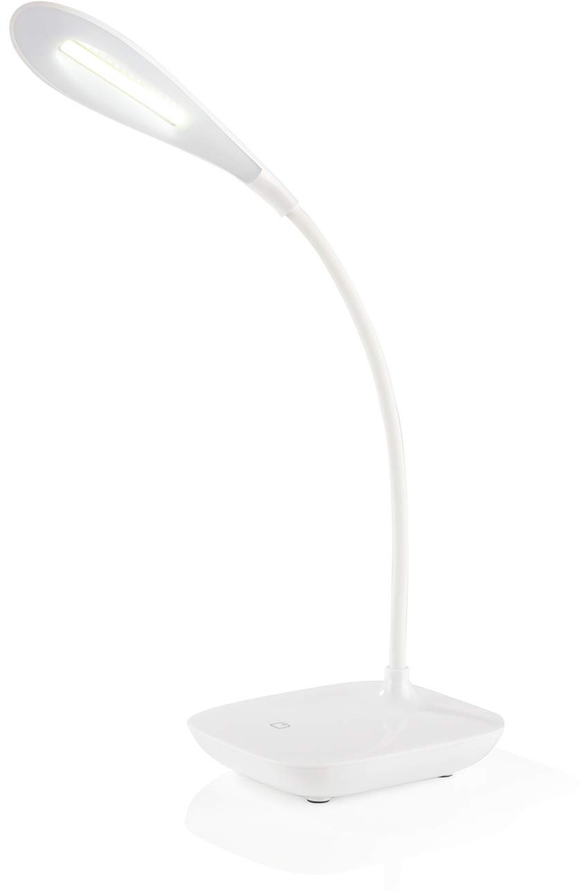 EASYmaxx LED-Tischleuchte "Daylight" | Mit 360° flexiblem Lampenhals: optimale Ausleuchtung in allen Ecken, Kabelloser Bedienkomfort: mit Micro USB wiederaufladbar | Energiesparend dank LEDs [weiß]