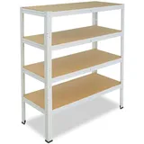 shelfplaza Schwerlastregal Metall 115x100x30 cm weiß 4 Böden