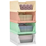Yorbay Schubladenbox Stapelbare Kleiderschrank Organizer, Regal Aufbewahrungsbox, für Kleidung Küchen Schlafzimmer (4, Bunt)
