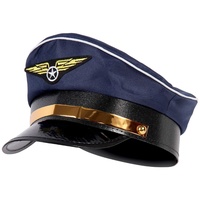 Pilotenmütze Marine blau Fliegermütze Pilot Flugkapitän Mütze mit Fliegeremblem von Alsino 182