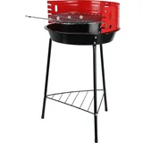 Holzkohlegrill BBQ D33cm x H55cm Rundgrill Standgrill Camping Garten Grill NEU