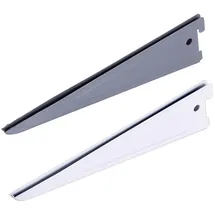 boomet Regalträger für Wandschienen 2-reihig · Anthrazit 17cm 2 Stück · 2 Farben · Regalbodenträger aus Stahl · Regalwinkel/Wandregal · Regalsystem · pulverbeschichtet