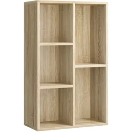 VASAGLE Bücherregal 5 Fächer 80 x 30 x 180 cm Eiche