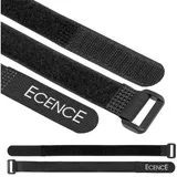 ECENCE Kabelbinder wiederverschließbar, 12er Set Klett-Kabelbinder 2cm x 30cm