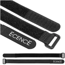 ECENCE Kabelbinder wiederverschließbar, 12er Set Klett-Kabelbinder 2cm x 30cm