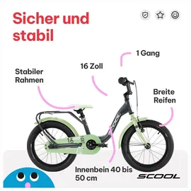 S'COOL niXe 16 Zoll RH 28 cm grau/grün