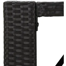 vidaXL Bartisch mit Glasplatte Schwarz 185x80x110 cm Poly Rattan