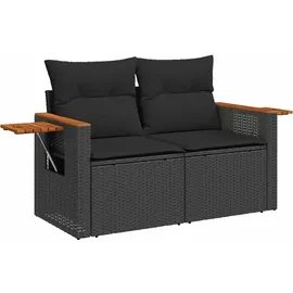 vidaXL Garten-Lounge-Set 9-tlg. schwarz
