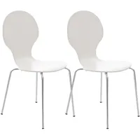 TPFLiving Besucherstuhl, Weiß, Metall, 43x86x45 cm, Arbeitszimmer, Besucherstühle