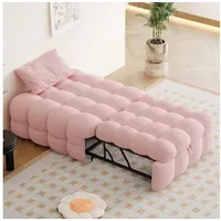 Flieks Daybett, Polsterbett Betthocker Ausziehbares Schlafsofa Tagesbett 183x76x42cm rosa