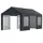 Costway Zeltgarage Carport 5,95 x 3,00 m grau mit 8 Seitenwänden