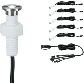 Paulmann Plug & Shine Set 5 LED-Einbauleuchten MicroPen II Edelstahl