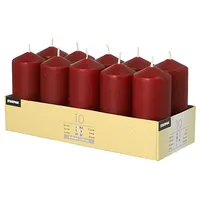 Papstar Stumpenkerze 4 x 9 cm 10 St. bordeaux