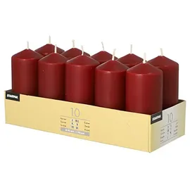 Papstar Stumpenkerze 4 x 9 cm 10 St. bordeaux