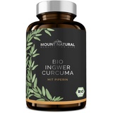 Curcuma & Ingwer & Pfeffer (180 Kapseln), NEUARTIGE KURKUMA KOMBINATION: Curcumin & Gingerol & Piperin. Hochdosiert, vegan, laborgeprüft ohne Zusatzstoffe, Bio-Zertifizierung: DE-ÖKO-070