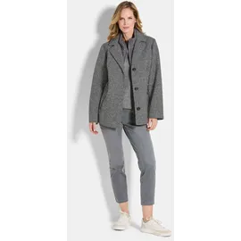 GOLDNER Moderne Wolljacke mit Steppeinsatz", in grau / weiß, gemustert), | Gr.: 40,