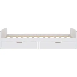 vidaXL Massivholzbett 90 x 200 cm Weiß