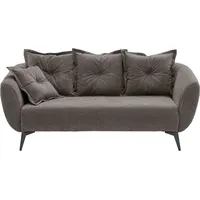 Home Affaire 2,5-Sitzer HOME AFFAIRE "Baggio, Breite 196 cm zeitlos & elegant, bequem", grau (grau, braun), B:196cm H:94cm T:103cm, 100% Polyester, Sofas, schwarze Metallfüße
