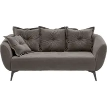Home Affaire 2,5-Sitzer HOME AFFAIRE "Baggio, Breite 196 cm zeitlos & elegant, bequem", grau (grau, braun), B:196cm H:94cm T:103cm, 100% Polyester, Sofas, schwarze Metallfüße
