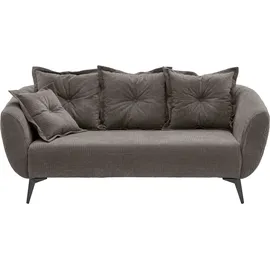 Home Affaire 2,5-Sitzer HOME AFFAIRE "Baggio, Breite 196 cm zeitlos & elegant, bequem", grau (grau, braun), B:196cm H:94cm T:103cm, 100% Polyester, Sofas, schwarze Metallfüße