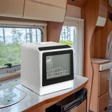 Puluomis Geschirrspüler 5L Geschirrspülmaschine mini Spülmaschine Tischgeschirrspüler 45cm freistehend, funktioniert mit/ohne Wasseranschluss, ... - Weiß
