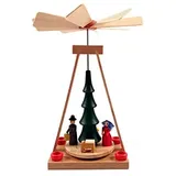 Rudolphs Schatzkiste Miniatur Pyramide Christi Geburt HxBxT 14x10x10cm NEU Weihnachtspyramide Tischdekoration Holzpyramide Dekoration Weihnachten Wärmespiel Lichter Figur Holz Seiffen Erzgebirge Holz