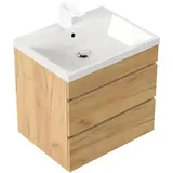 Posseik Waschbecken mit Unterschrank FELLINI 60 eiche gold 60,0 x 48,0 x 58,4 cm